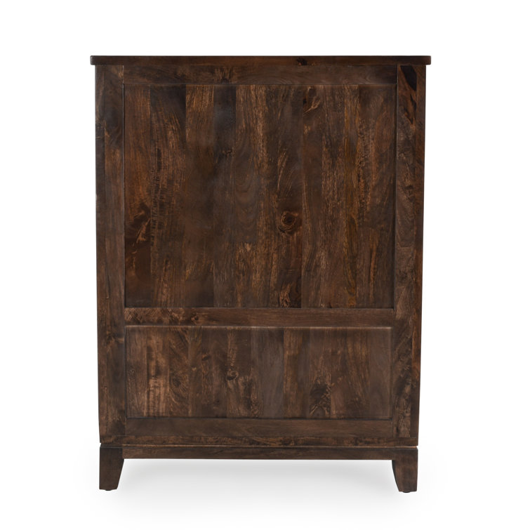 Vivienne Beige and Brown Mango Wood Bar Cabinet