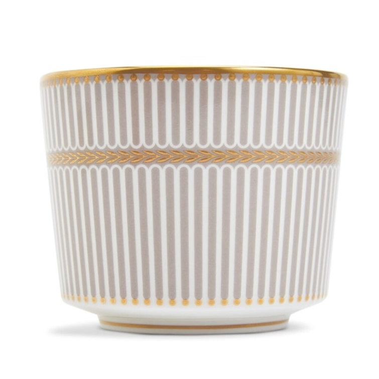Anthemion Gray and Gold Teacup with Saucer