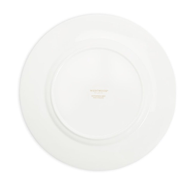 Anthemion Gray Porcelain Dinner Plate with Gold Trim