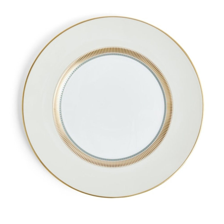 Helia Hand-Painted Porcelain Dinner Plate with Gold Accents