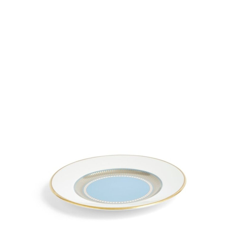Helia 6-Inch Handcrafted Porcelain Bread Plate with Gold Accents
