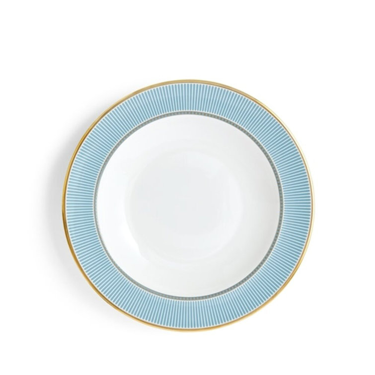 Helia Handcrafted Porcelain Salad/Dessert Plate with Gold Accents