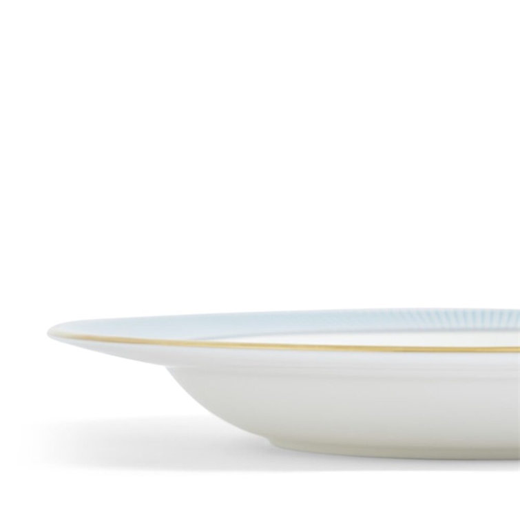 Helia Handcrafted Porcelain Salad/Dessert Plate with Gold Accents