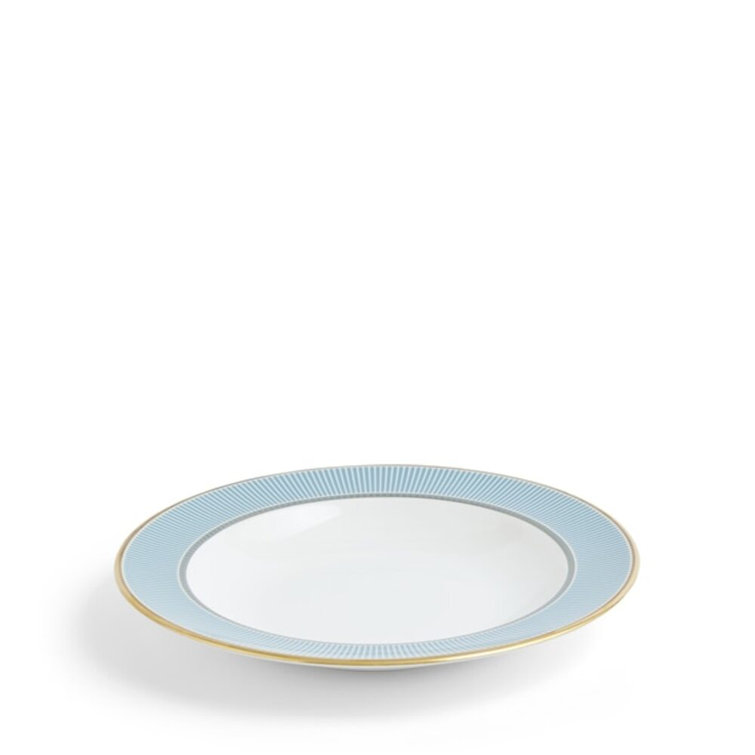 Helia Handcrafted Porcelain Salad/Dessert Plate with Gold Accents