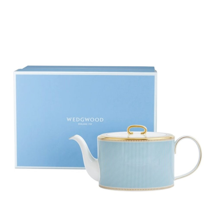 Helia Blue and White Teapot with 22-Carat Gold Lining