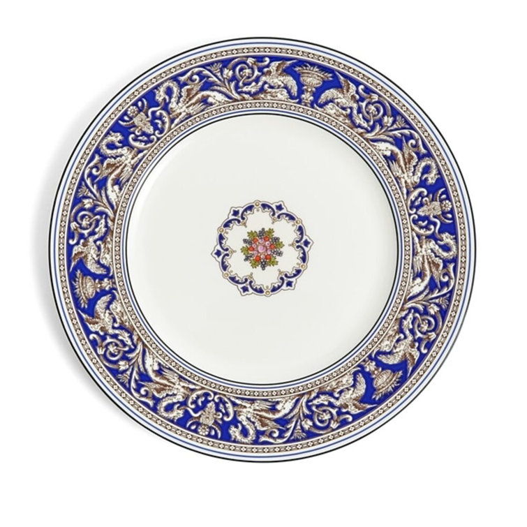 Blue and White Handcrafted Porcelain Dinner Plate