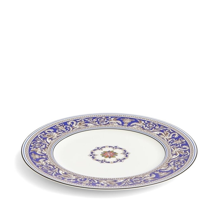 Blue and White Handcrafted Porcelain Dinner Plate