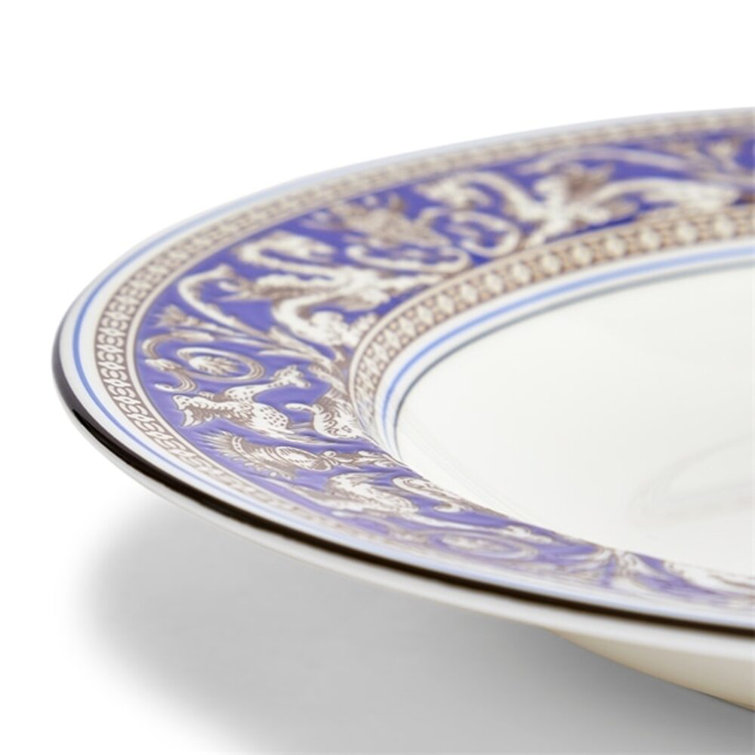 Wedgwood Florentine Blue Ceramic Rim Soup Bowl 8.9 Inch