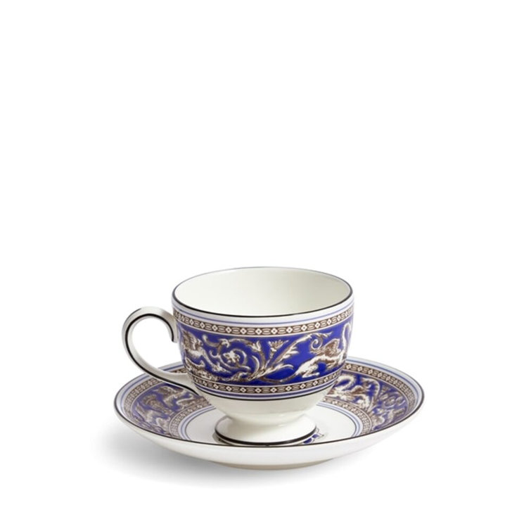Wedgwood Florentine Citron Fine Bone China Teacup & Saucer
