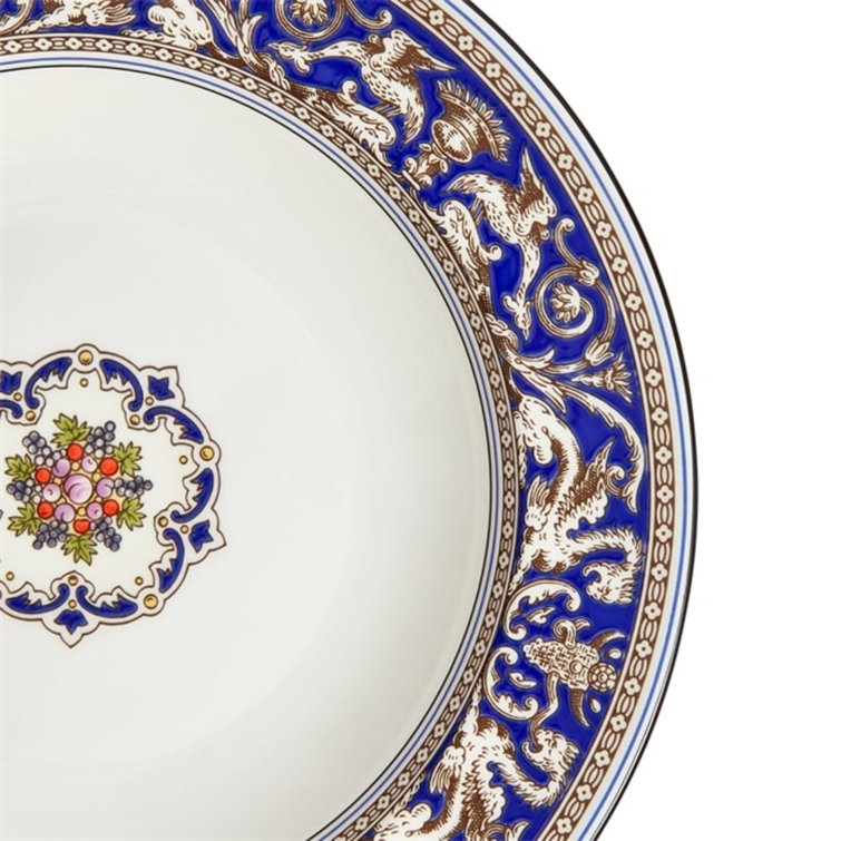 Wedgwood Florentine Blue Ceramic Rim Soup Bowl 8.9 Inch
