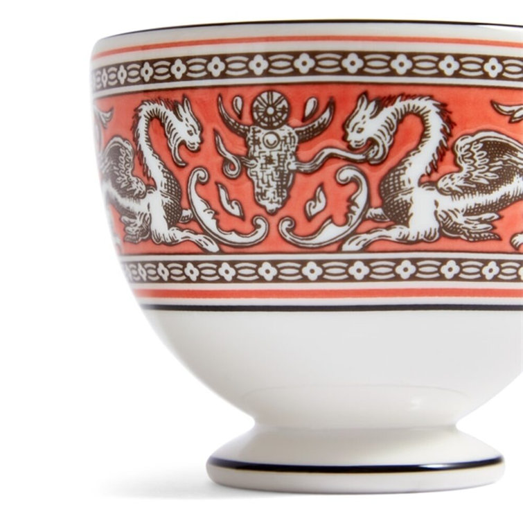 Florentine Salmon Bone China Teacup and Saucer Set