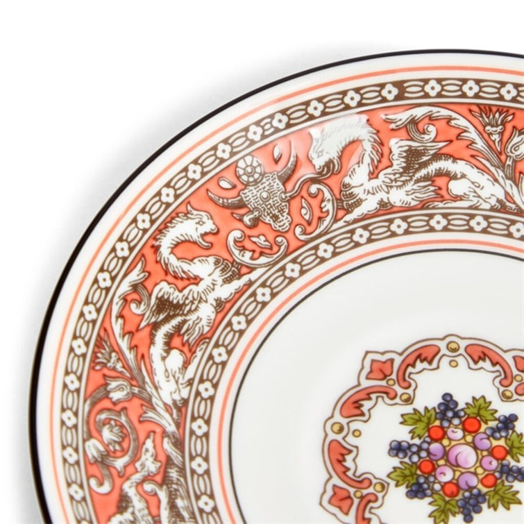 Florentine Salmon Bone China Teacup and Saucer Set