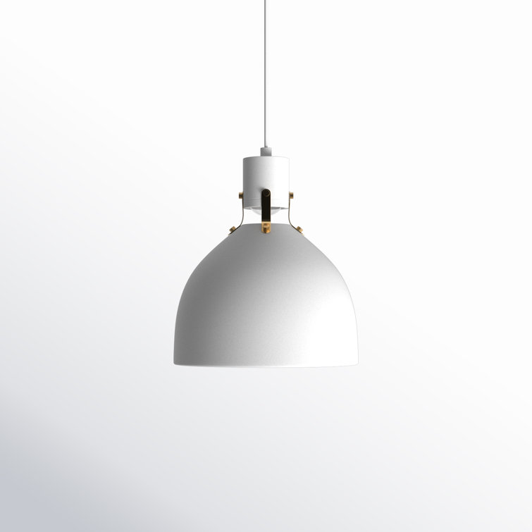 Flat White Steel LED Indoor/Outdoor Pendant Light