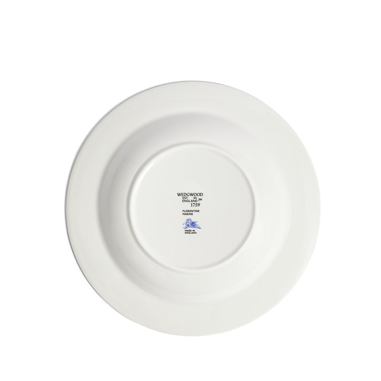 Wedgwood Florentine Blue Ceramic Rim Soup Bowl 8.9 Inch