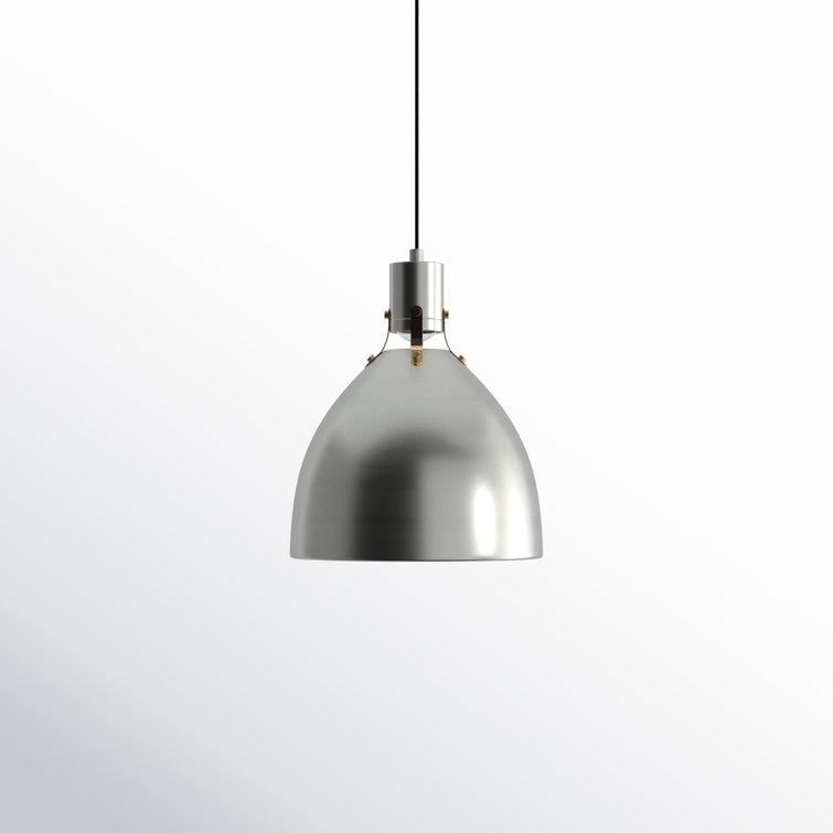 Satin Nickel Single Light LED Indoor/Outdoor Bowl Pendant