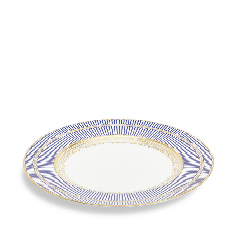 Handcrafted Blue and Gold Porcelain Dinner Plate