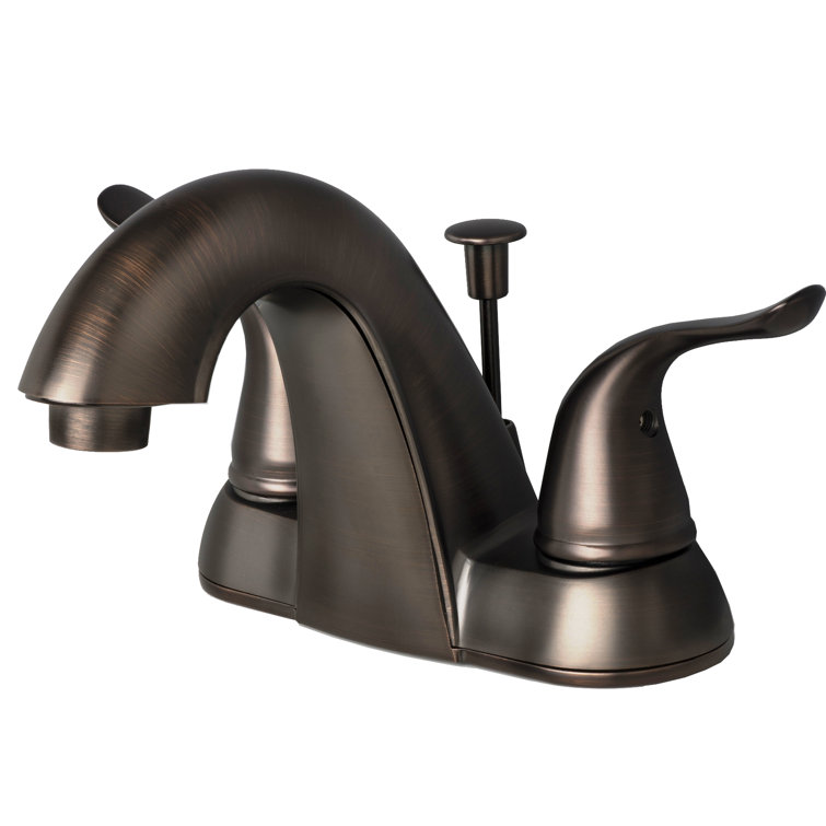 Brushed Bronze 4" Centerset Bathroom Faucet with Pop-Up Drain