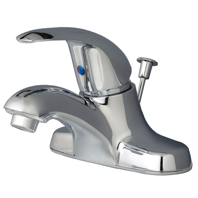Chrome Single Handle Centerset Bathroom Faucet with Pop-Up Drain
