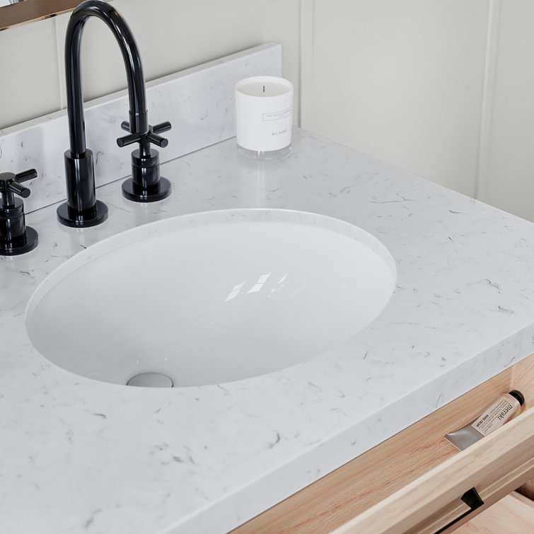 Monroe 72" Oak Double Sink Vanity with Carrara Quartz Top