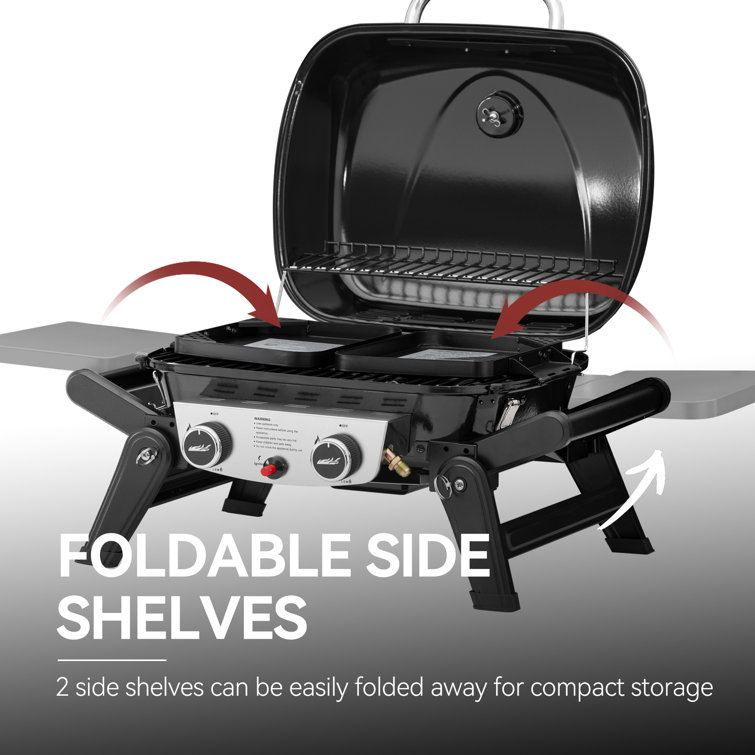 Royal Gourmet Black Stainless Steel 2-Burner Portable Propane Gas Grill