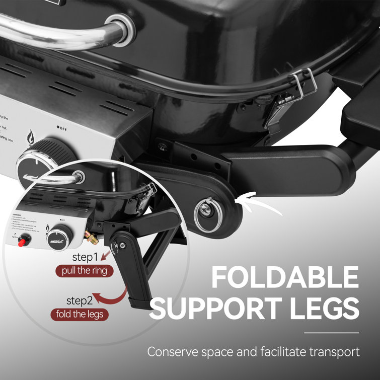 Royal Gourmet Black Stainless Steel 2-Burner Portable Propane Gas Grill