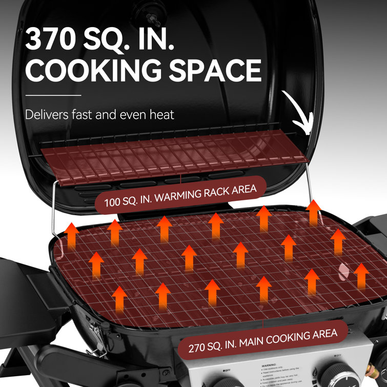 Royal Gourmet Black Stainless Steel 2-Burner Portable Propane Gas Grill