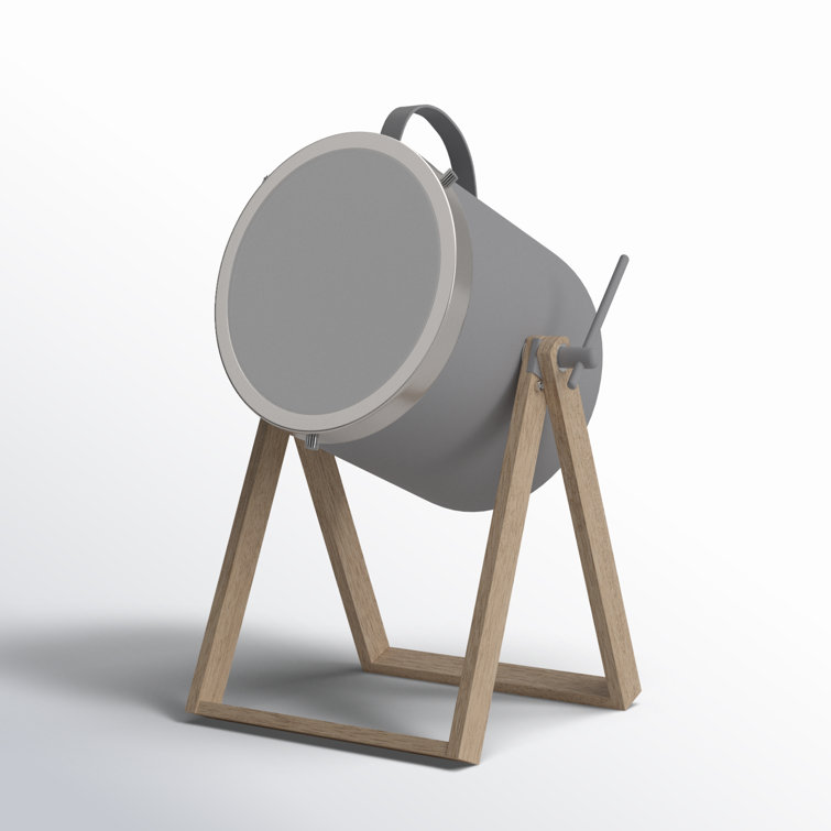 Sully Industrial Grey Desk Lamp with Natural Finishes