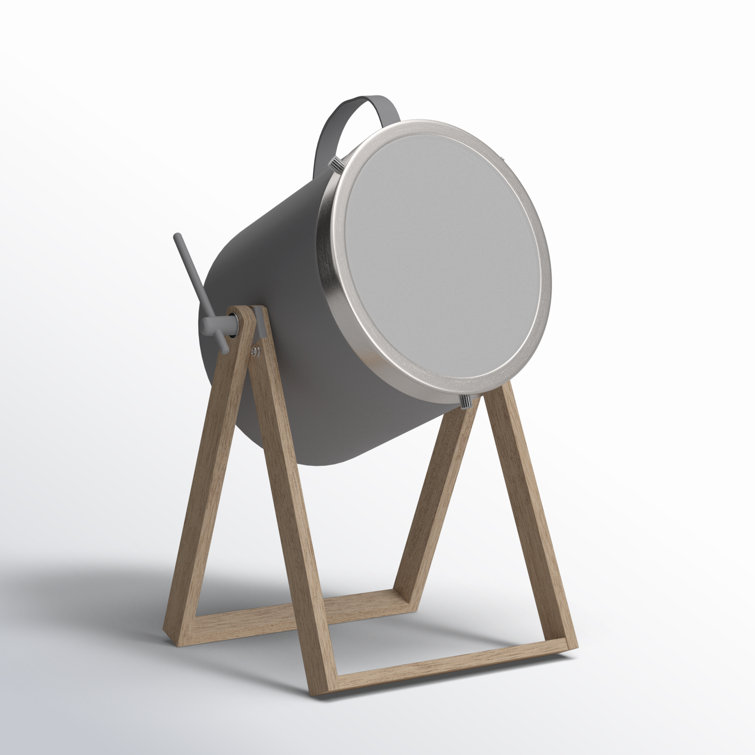 Sully Industrial Grey Desk Lamp with Natural Finishes