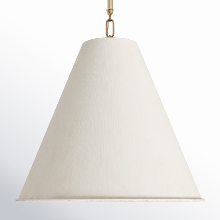 Elegant Gordon Small Pendant in Antique White and Satin Bronze
