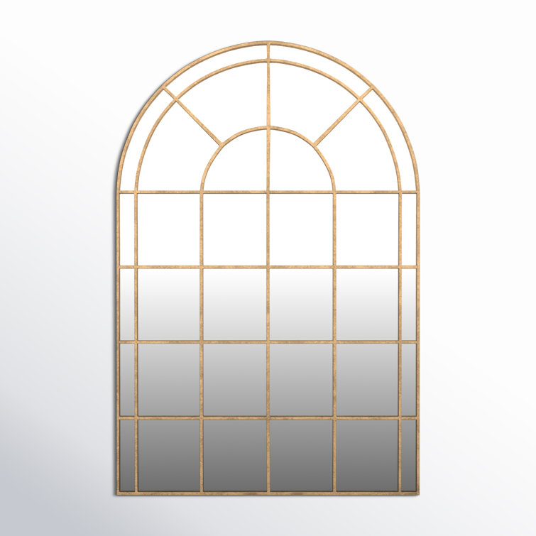 Antiqued Gold Arched Full Length Wall Mirror