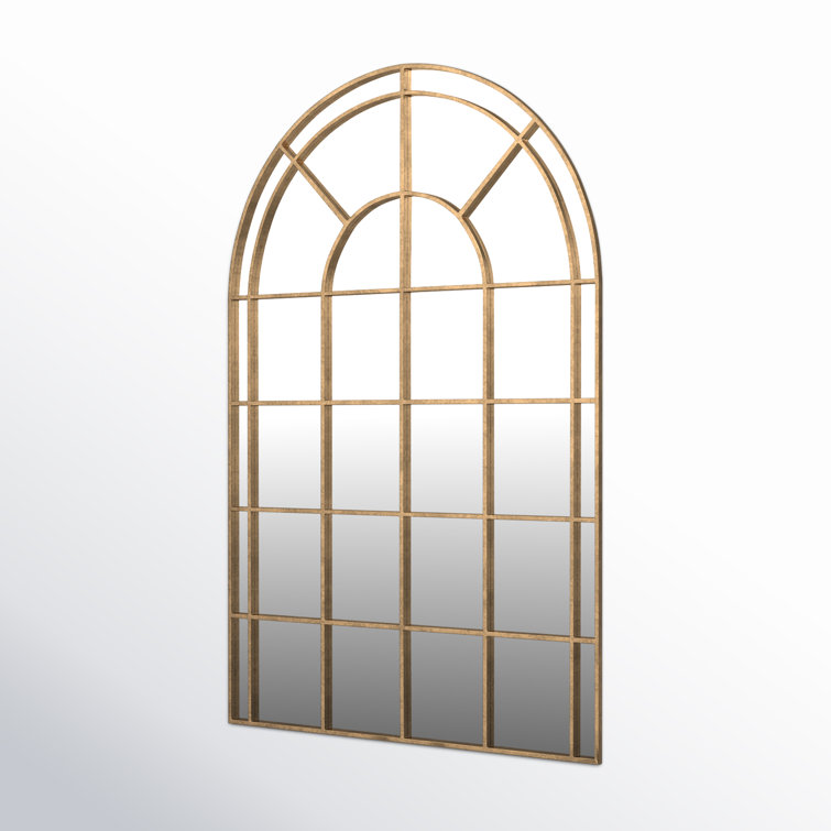 Antiqued Gold Arched Full Length Wall Mirror