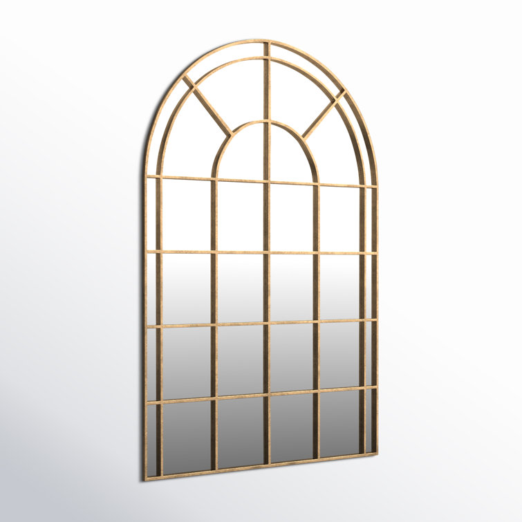 Antiqued Gold Arched Full Length Wall Mirror