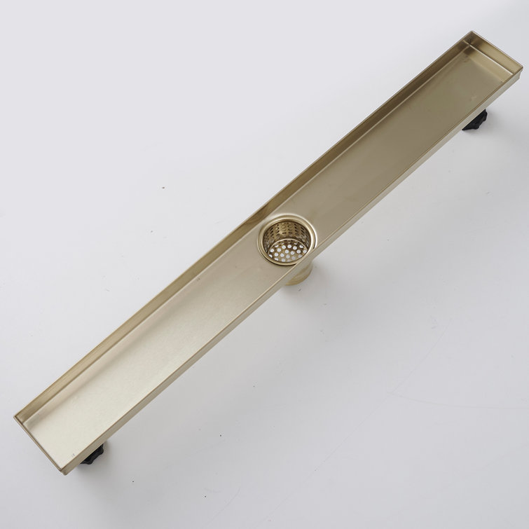 24-Inch Brushed Gold Stainless Steel Linear Shower Drain