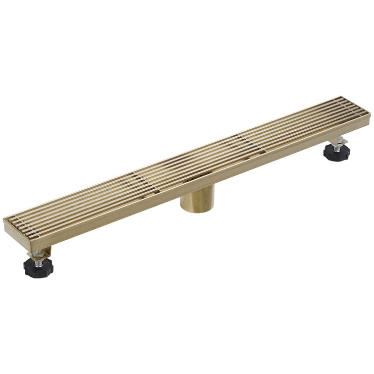 24-Inch Brushed Gold Stainless Steel Linear Shower Drain