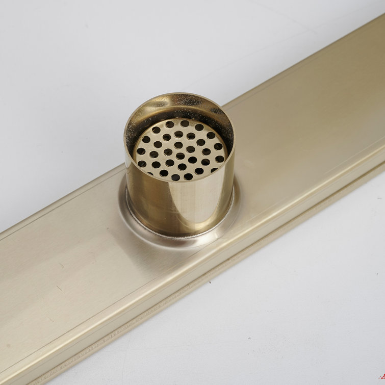 24-Inch Brushed Gold Stainless Steel Linear Shower Drain