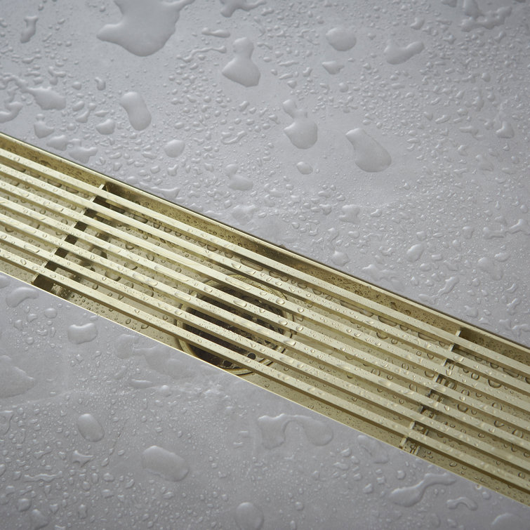 24-Inch Brushed Gold Stainless Steel Linear Shower Drain