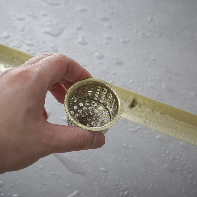 24-Inch Brushed Gold Stainless Steel Linear Shower Drain