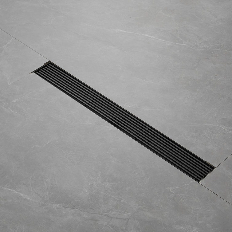 24" Matte Black Stainless Steel Linear Shower Drain