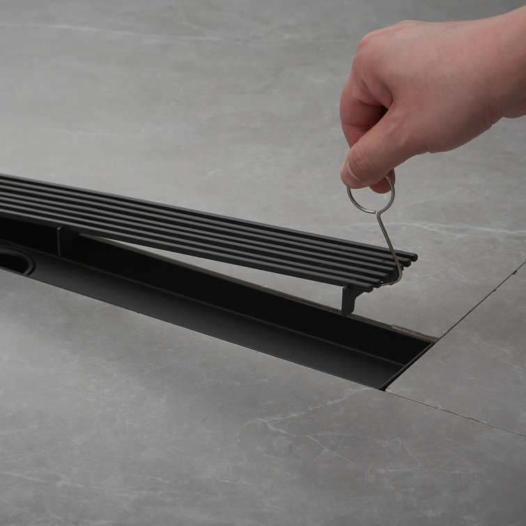 24" Matte Black Stainless Steel Linear Shower Drain