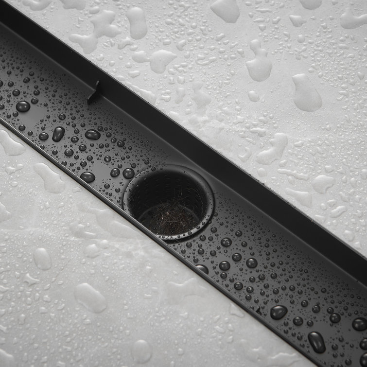 24" Matte Black Stainless Steel Linear Shower Drain