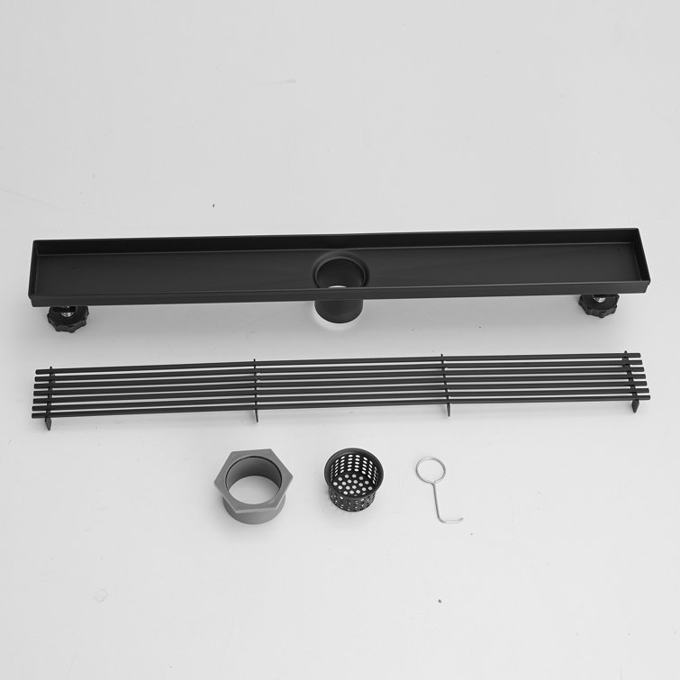 24" Matte Black Stainless Steel Linear Shower Drain