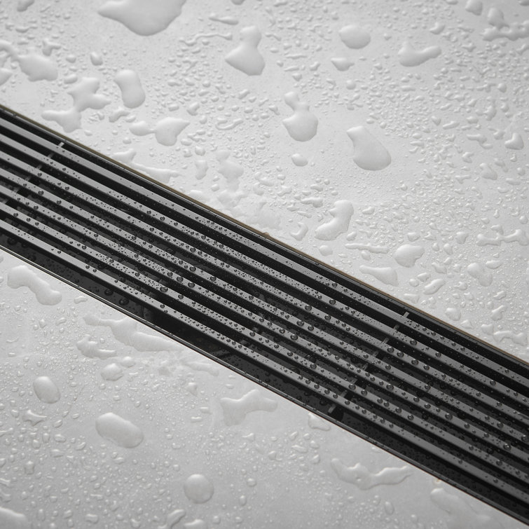 24" Matte Black Stainless Steel Linear Shower Drain