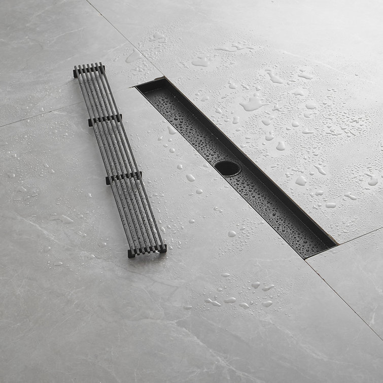 24" Matte Black Stainless Steel Linear Shower Drain
