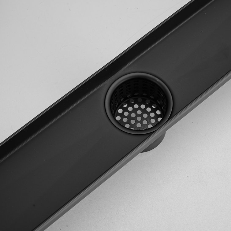 24" Matte Black Stainless Steel Linear Shower Drain