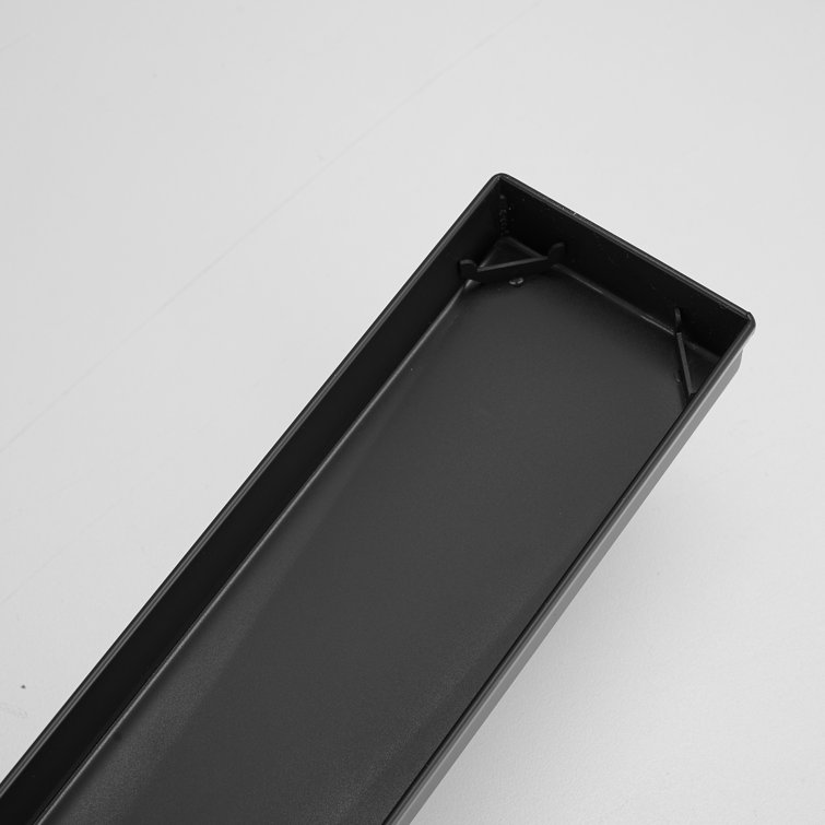 32'' Matte Black Stainless Steel Linear Shower Drain with Slot Pattern Cover