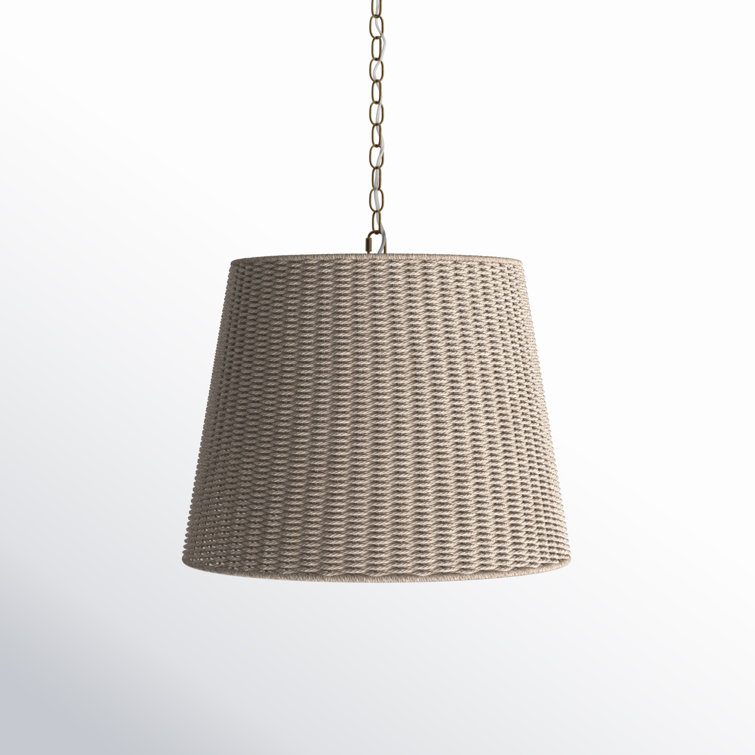Natural Seagrass 2-Light Drum Pendant Chandelier
