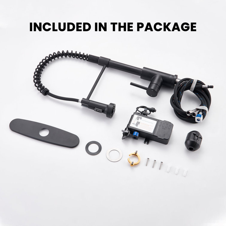Matte Black Stainless Steel Pull Down Kitchen Faucet with Touchless Sensor
