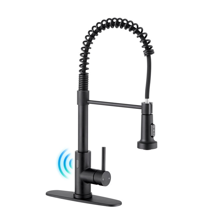 Matte Black Stainless Steel Pull Down Kitchen Faucet with Touchless Sensor