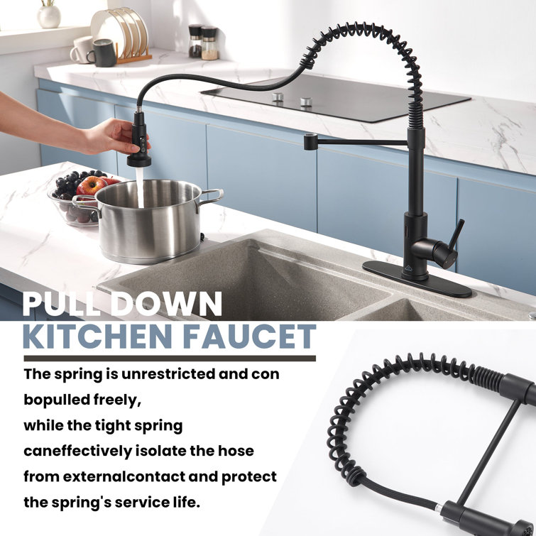 Matte Black Stainless Steel Pull Down Kitchen Faucet with Touchless Sensor