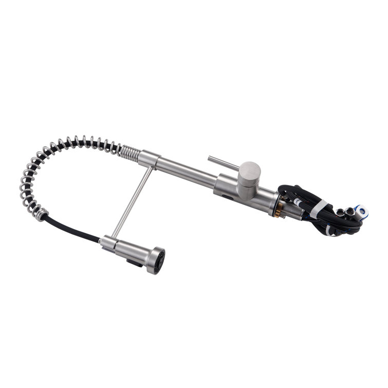Brushed Nickel Touchless Pull-Down Kitchen Faucet with Spray